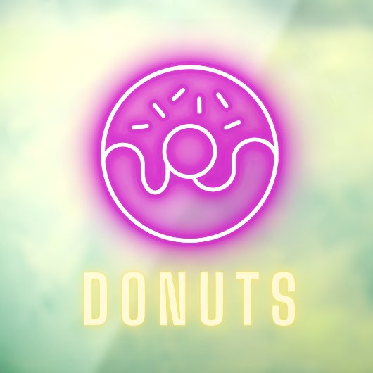 Donut Shop Neon Fensteraufkleber (Blatt 3)