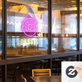 Donut Shop Neon Fensteraufkleber