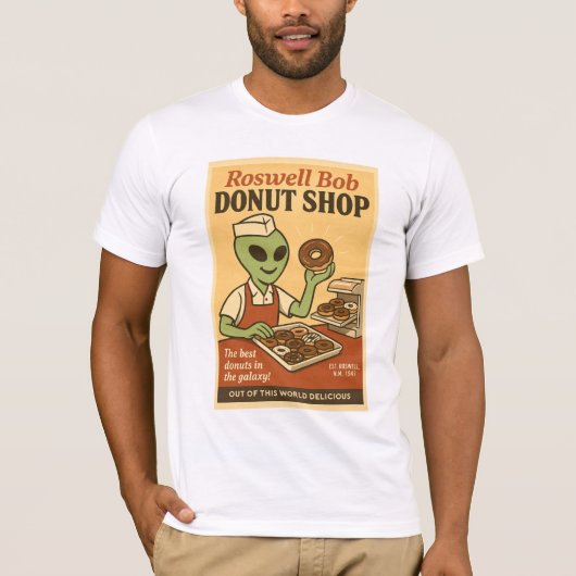 Donut Shop Roswell Außerirdischen Retro der 50er J T-Shirt (Vorderseite)
