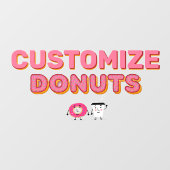 Donut Shop Sprinkle Donut und Kaffee anpassen Fensteraufkleber (Blatt)