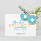 Donut Sprinkle Baby Dusche Blue Twin Boys Ankündigung (Stehend Vorderseite)