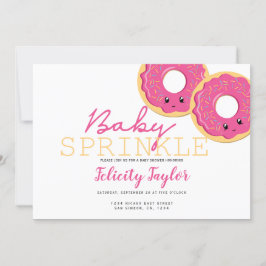 Donut Sprinkle Baby Dusche Pink Twin Girls Ankündigung