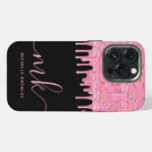 Donut-Sprinkle-Drip benutzerdefiniertes Monogramm  iPhone Hülle (Rückseite (Horizontal))