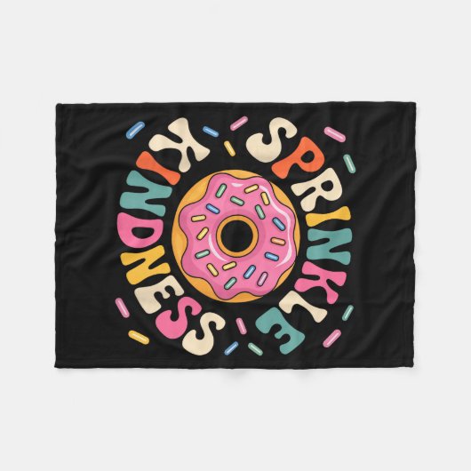 Donut Sprinkle Kindness Funny Doughnut Lover Girls Fleecedecke (Vorderseite (Horizontal))
