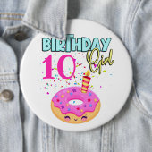 Donut Sprinkler Birthday Girl Party Thema MAtching Button (Beispiel)