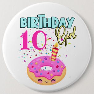 Donut Sprinkler Birthday Girl Party Thema MAtching Button