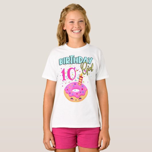Donut Sprinkler Birthday Girl Party Thema MAtching T-Shirt (Vorne ganz)