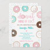 Donut Sprinkles Pink Blue Brautparty Brunch Einladung (Vorne/Hinten)