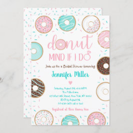 Donut Sprinkles Pink Blue Brautparty Brunch Einladung
