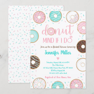 Donut Sprinkles Pink Blue Brautparty Brunch Einladung