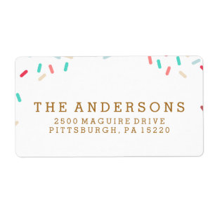 DONUT SPRINKLES RETURADRESSE ETIKETT