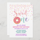 Donut & Sprinkles Sweet One 1. Geburtstag Einladung (Vorne/Hinten)