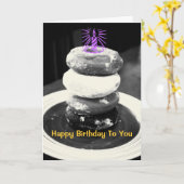 Donut Stack Geburtstagkarte Karte (Gelbe Blume)
