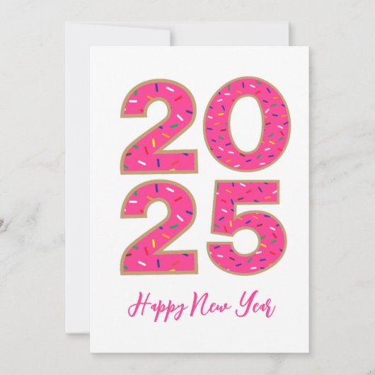 donut Stil einfach glückliche neue Jahre Karten 20 (Vorderseite)