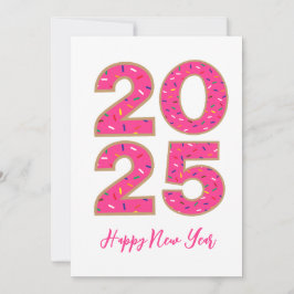 donut Stil einfach glückliche neue Jahre Karten 20