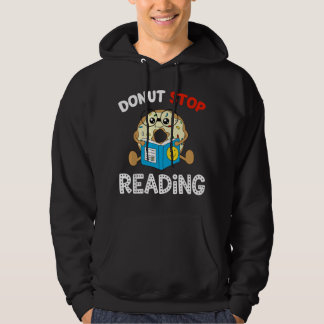 Donut Stop Reading Book Reader Funny Saying Boys G Hoodie