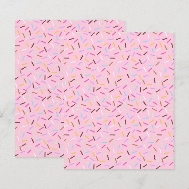 Donut Streusel Scrapbook Papier Rosa Bastelpapier (Vorne/Hinten)