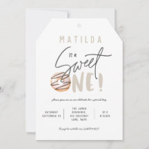 Donut Sweet 1. Geburtstagsfeier Party Einladung