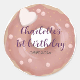 Donut Sweet Birthday Classic Round Sticker