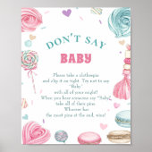 Donut Sweet "Don't Say Baby" Baby Shower Game Poster (Vorne)