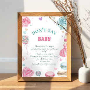 Donut Sweet "Don't Say Baby" Baby Shower Game Poster