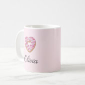 Donut Sweet Girl Sprinkles Personalisierter Name Kaffeetasse (Vorderseite Links)