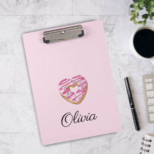Donut Sweet Girl Sprinkles Personalisierter Name Klemmbrett