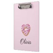 Donut Sweet Girl Sprinkles Personalisierter Name Klemmbrett (Links)
