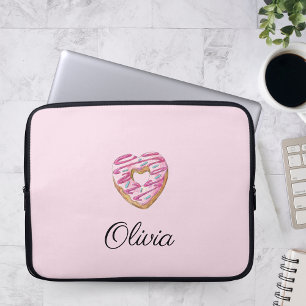 Donut Sweet Girl Sprinkles Personalisierter Name Laptopschutzhülle