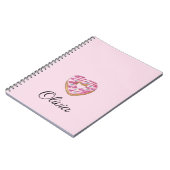 Donut Sweet Girl Sprinkles Personalisierter Name Notizblock (Linke Seite)