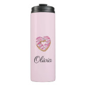 Donut Sweet Girl Sprinkles Personalisierter Name Thermosbecher (Vorderseite)