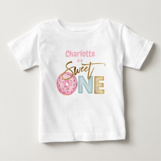 Donut Sweet One 1. Geburtstag Baby T-shirt (Vorderseite)