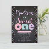 Donut, Sweet One, 1. Geburtstag Einladung (Stehend Vorderseite)