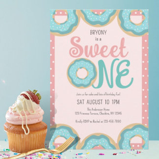 Donut Sweet One 1. Geburtstag Party Einladung