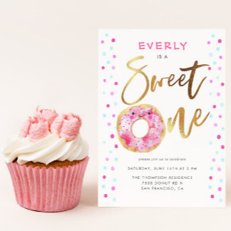 Donut Sweet One 1. Geburtstag Party Einladung
