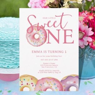Donut Sweet One 1. Geburtstag Party Einladung