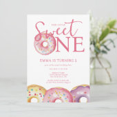 Donut Sweet One 1. Geburtstag Party Einladung (Stehend Vorderseite)