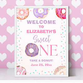 Donut Sweet One Birthday Girl Party  Poster