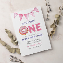 Donut Sweet One Birthday Party Donut 1. Geburtstag