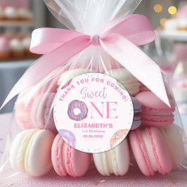 Donut Sweet One Birthday Party Donut Birthday Runder Aufkleber