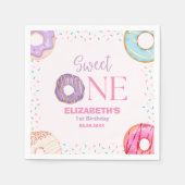 Donut Sweet One Birthday Party Donut Birthday Serviette (Vorderseite)