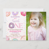 Donut Sweet One Birthday Party Photo 1st Birthday Einladung (Vorderseite)