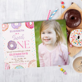 Donut Sweet One Birthday Party Photo 1st Birthday Einladung
