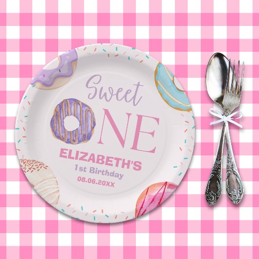 Donut Sweet One Cute Birthday Girl Pappteller