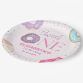 Donut Sweet One Cute Birthday Girl Pappteller (Schrägansicht)