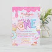 Donut Sweet One Einladung (Stehend Vorderseite)