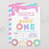 Donut Sweet One First Birthday Einladungen 1. (Vorne/Hinten)