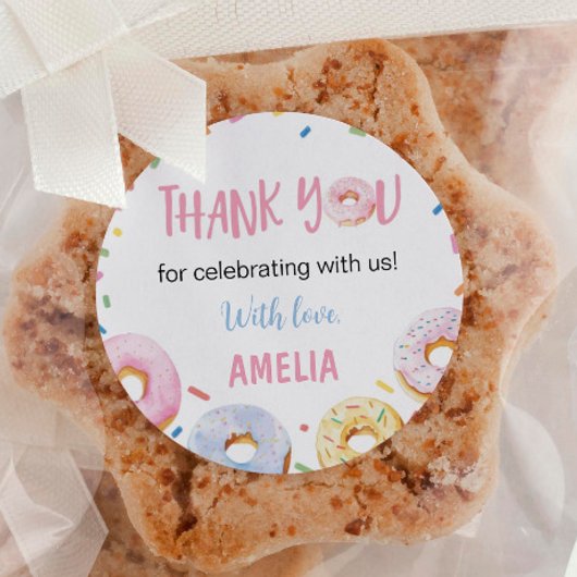 Donut Sweet One Geburtstag Runder Aufkleber