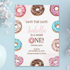 Donut Sweet One Girl Sprinkles 1. Geburtstag Save The Date