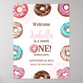 Donut Sweet One Girl Sprinkles Poster Begrüßungsze (Vorne)